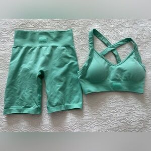 BOTEE BO TEE ACTIVE WEAR SHORT SET OUTFIT BRA TOP